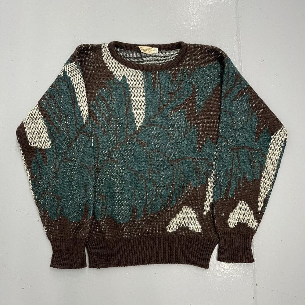 Vintage 80s B.P. Britches Brown/Green Pattern Sweater